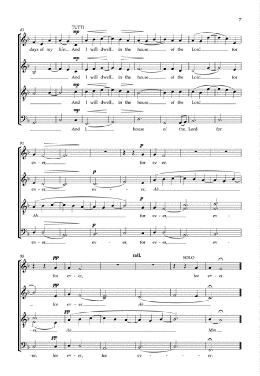 The Lord Is My Shepherd (Psalm 23) 4-Part scores gallery preview page 3