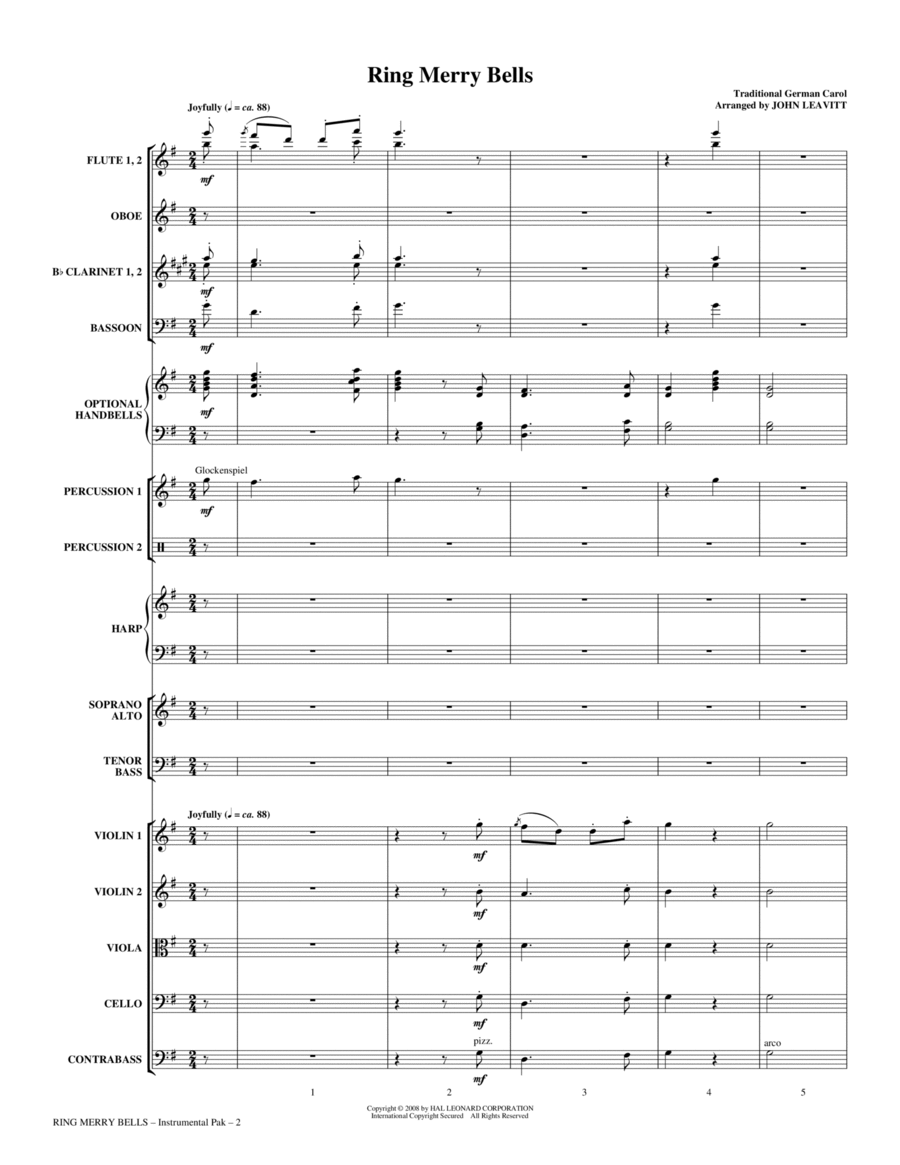 Ring Merry Bells - Full Score Choir scores gallery preview page 1