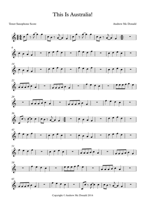 This Is Australia Tenor Saxophone Score