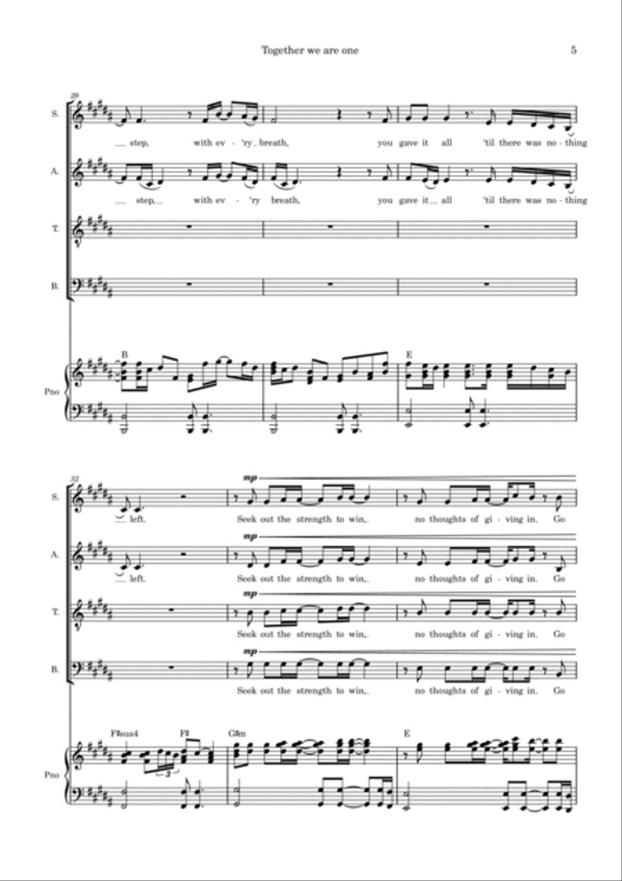 Together We Are One 4-Part scores gallery preview page 5