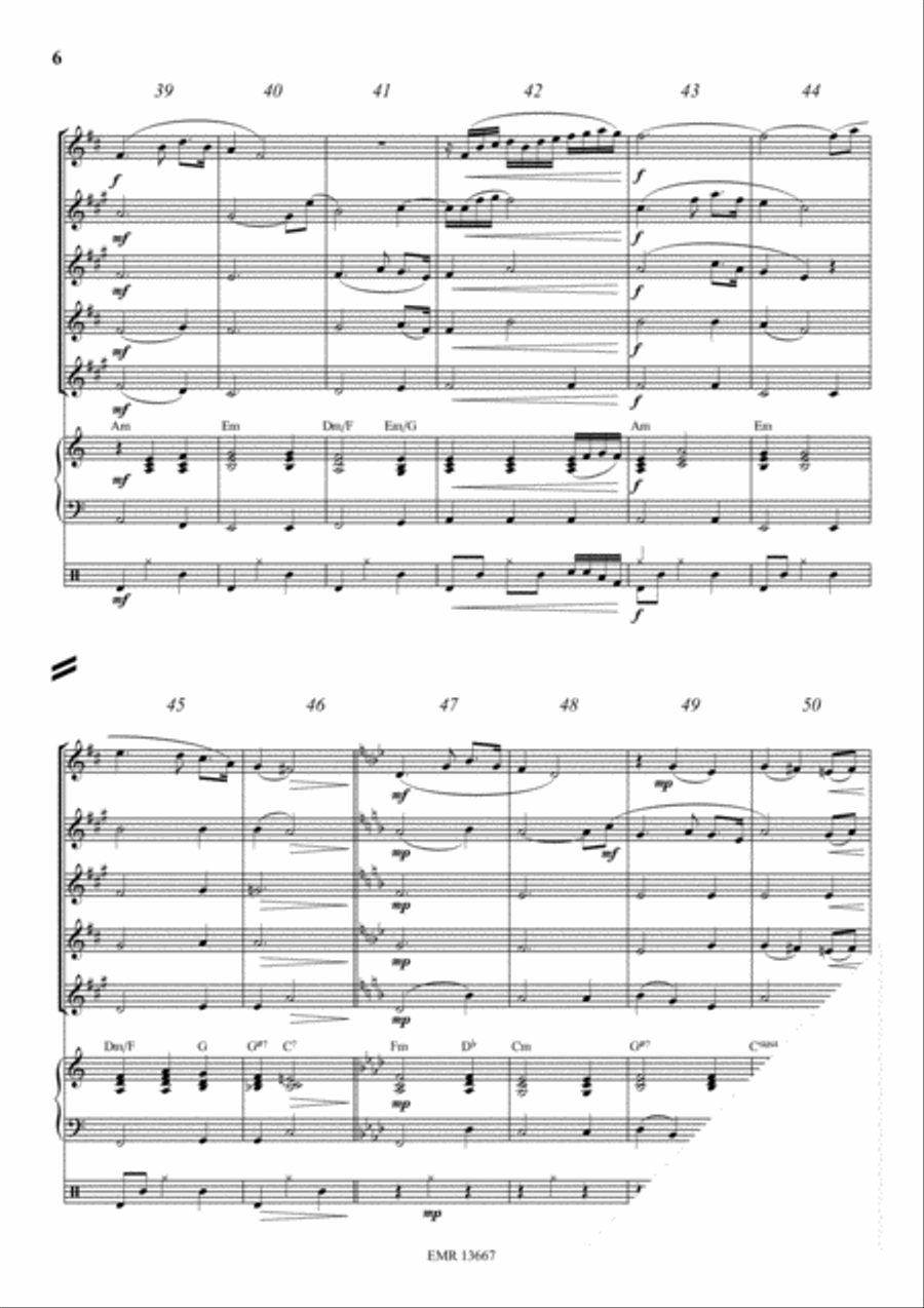 The Last Rose Of Summer Saxophone Quintet scores gallery preview page 6