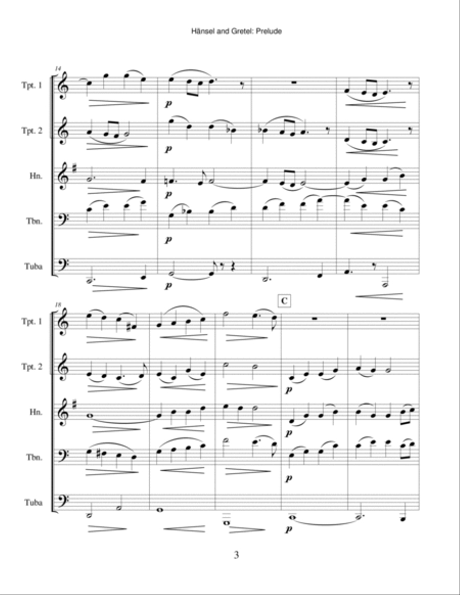 Hansel and Gretel: Prelude Brass Ensemble scores gallery preview page 4