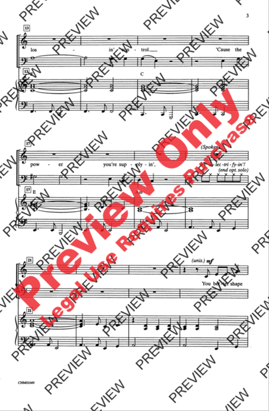 You're the One That I Want 4-Part scores gallery preview page 3