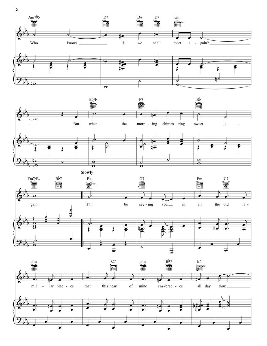 I'll Be Seeing You Piano, Vocal, Guitar scores gallery preview page 2