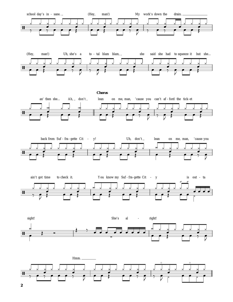 Suffragette City Suffragette City Drum Set scores gallery preview page 2