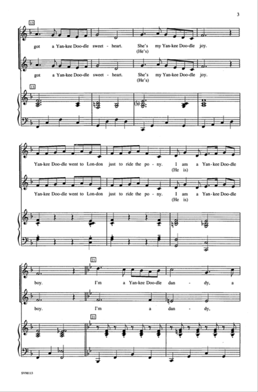 (I'm a) Yankee Doodle Dandy 2-Part scores gallery preview page 10