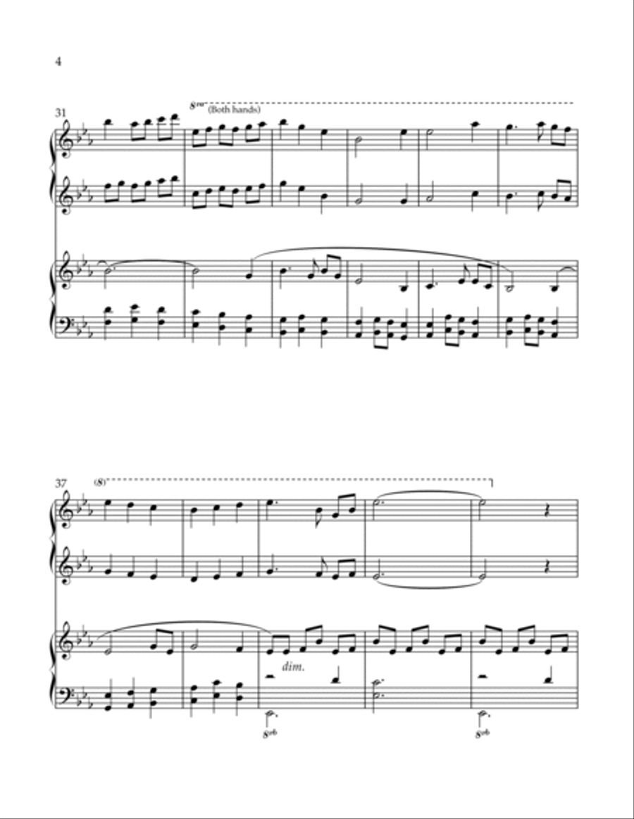 Amazing Grace (Piano Duet) 1 Piano, 4-Hands scores gallery preview page 4