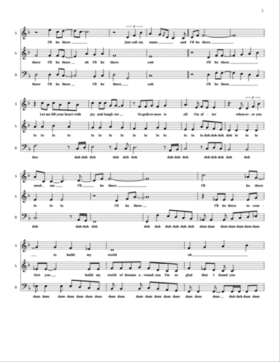 I'll Be There 3-Part scores gallery preview page 2