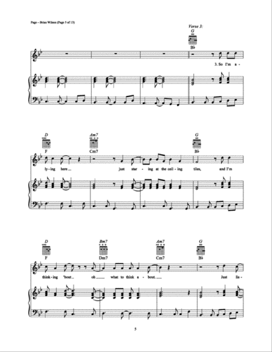 Brian Wilson Piano, Vocal, Guitar scores gallery preview page 5