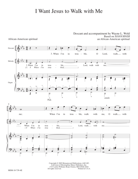 I Want Jesus to Walk with Me (Descant and Alternate Harmonization)