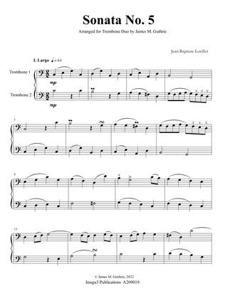 Loeillet: Sonata No. 5 for Trombone Duo