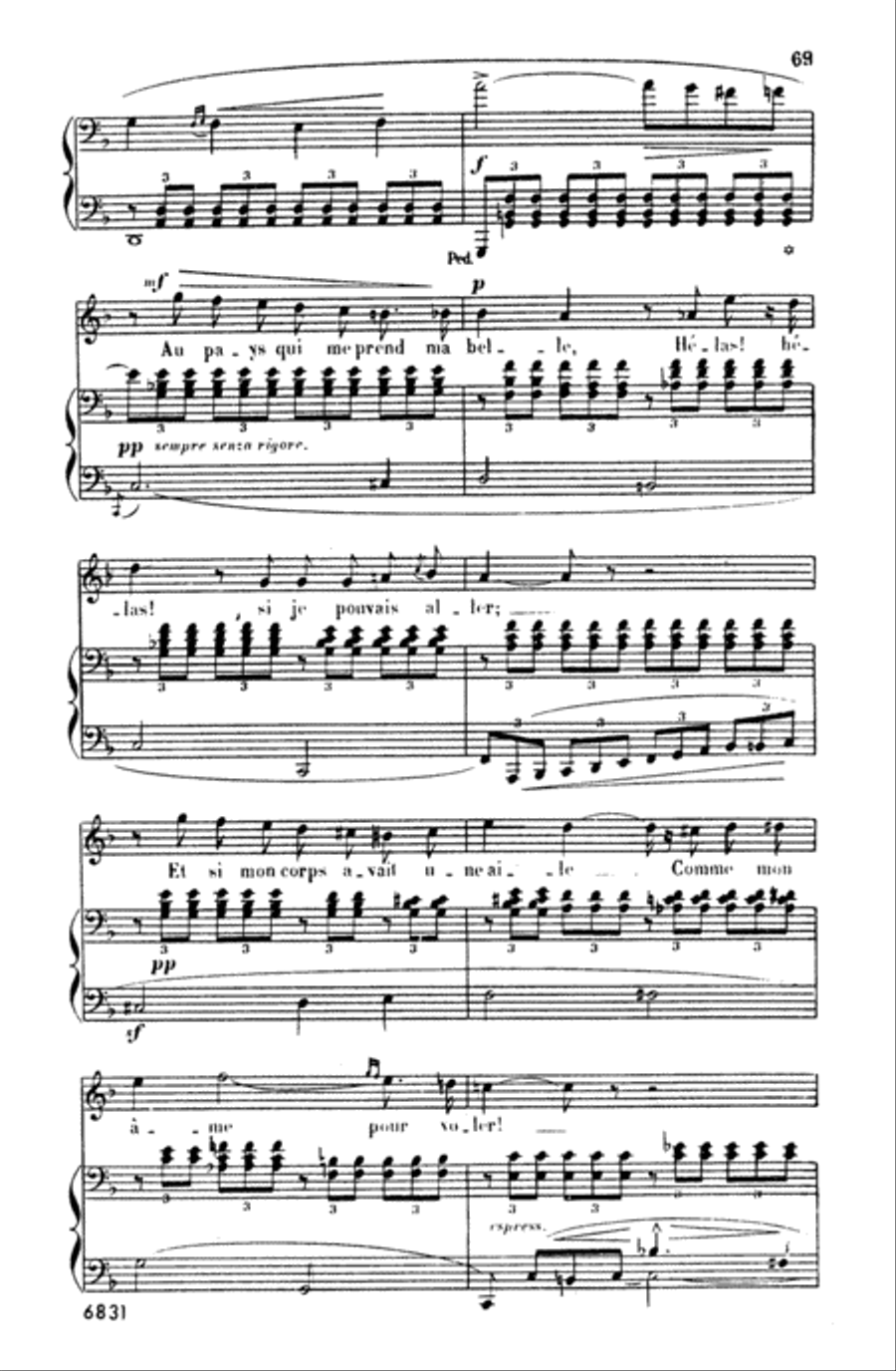 Bizet: Twenty Melodies-- Soprano or Tenor (French) Voice scores gallery preview page 4