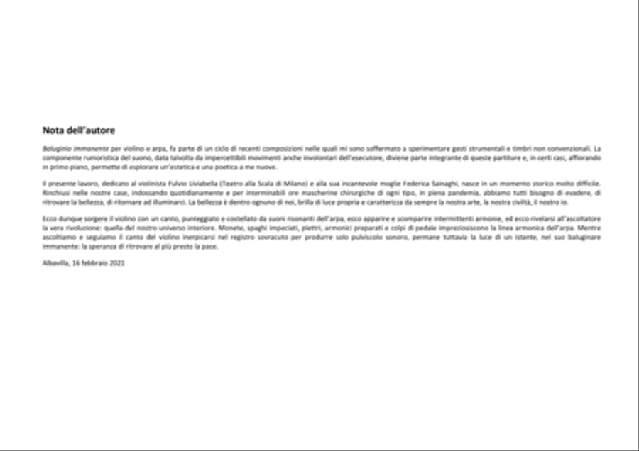 Umberto Pedraglio: BALUGINÌO IMMANENTE (ES-21-081) String Duet scores gallery preview page 3