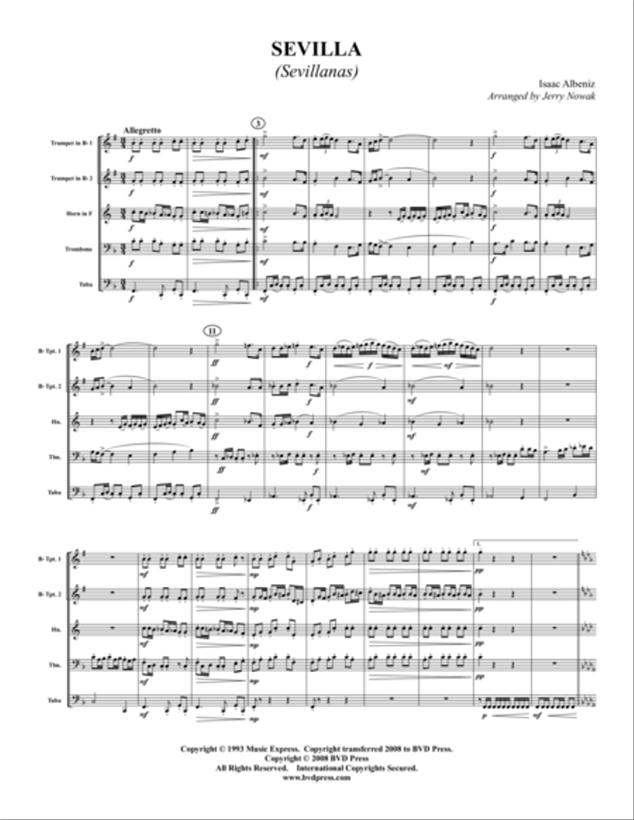 Sevilla Brass Quintet scores gallery preview page 1