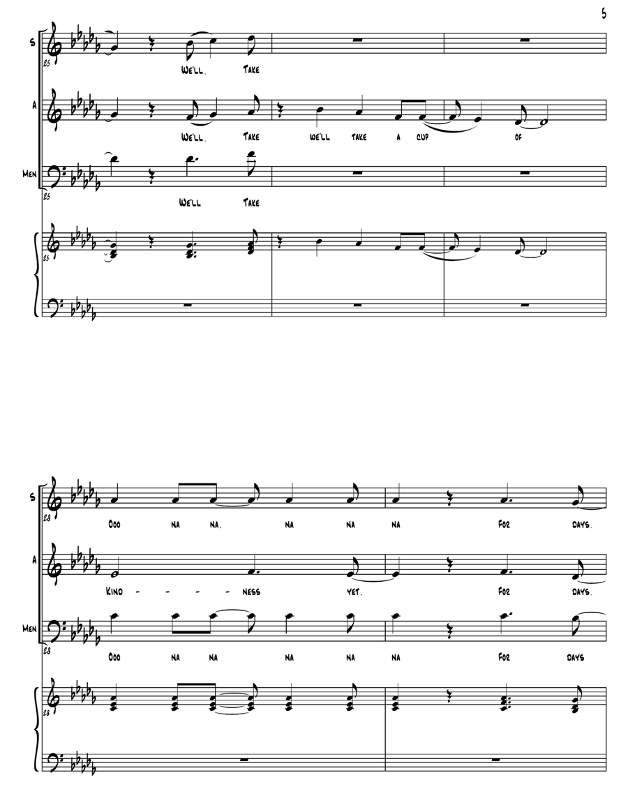Auld Lang Syne (as performed by Straight No Chaser) - SAB 3-Part scores gallery preview page 6