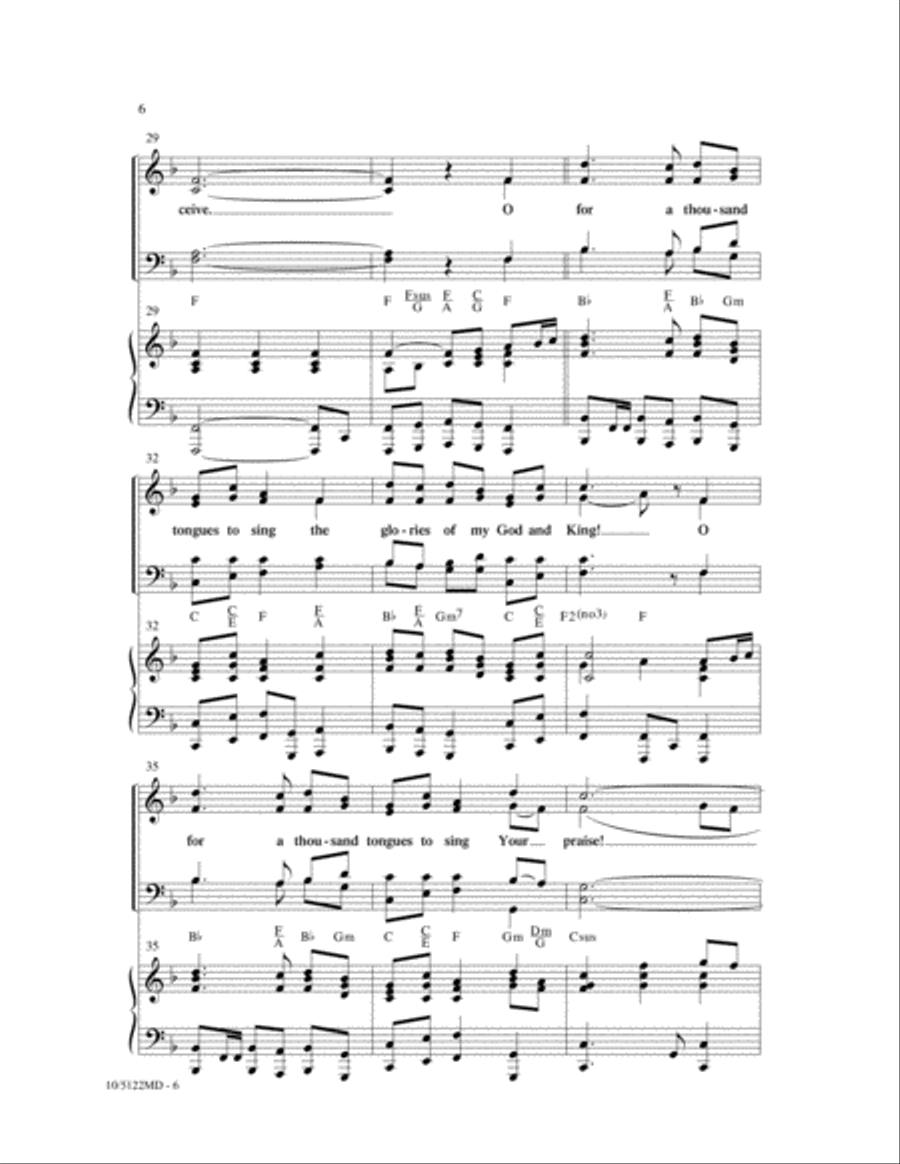 A Thousand Tongues to Sing Your Praise 4-Part scores gallery preview page 5