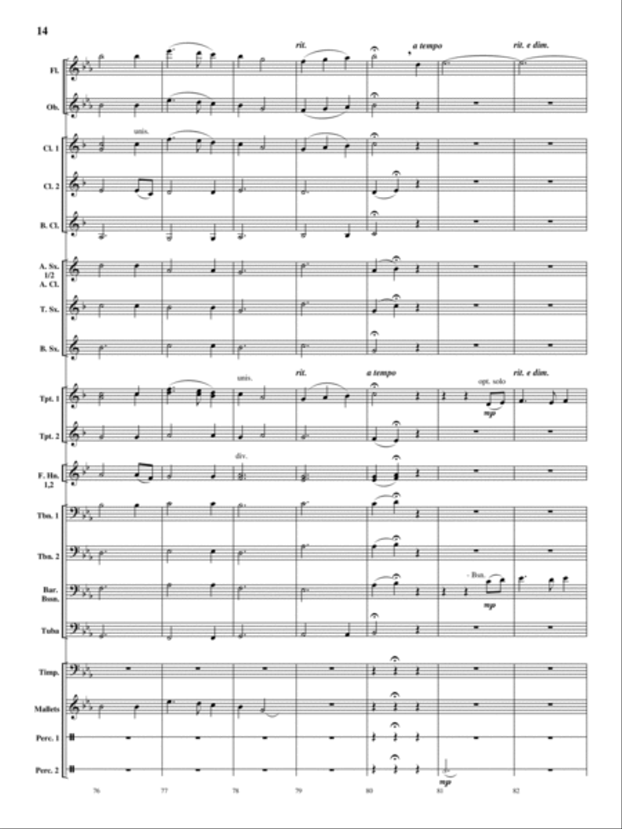 Oakdale Variations Concert Band scores gallery preview page 13