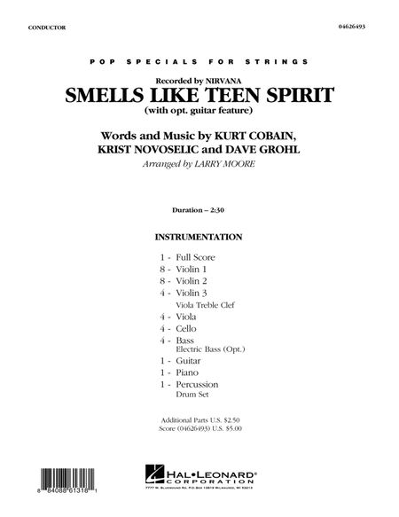 Smells Like Teen Spirit Sheet Music, Nirvana