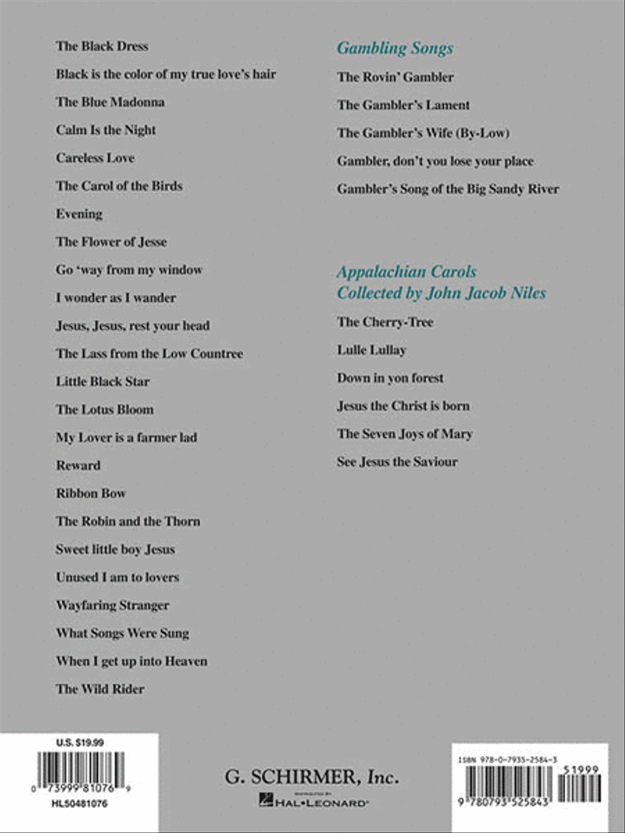 Songs of John Jacob Niles – Revised and Expanded Edition High Voice scores gallery preview page 2