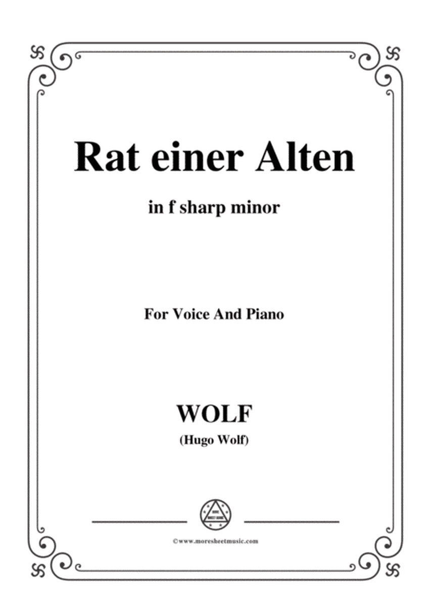 Wolf-Rat einer Alten in f sharp minor,for Voice and Piano image number null