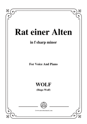 Wolf-Rat einer Alten in f sharp minor,for Voice and Piano