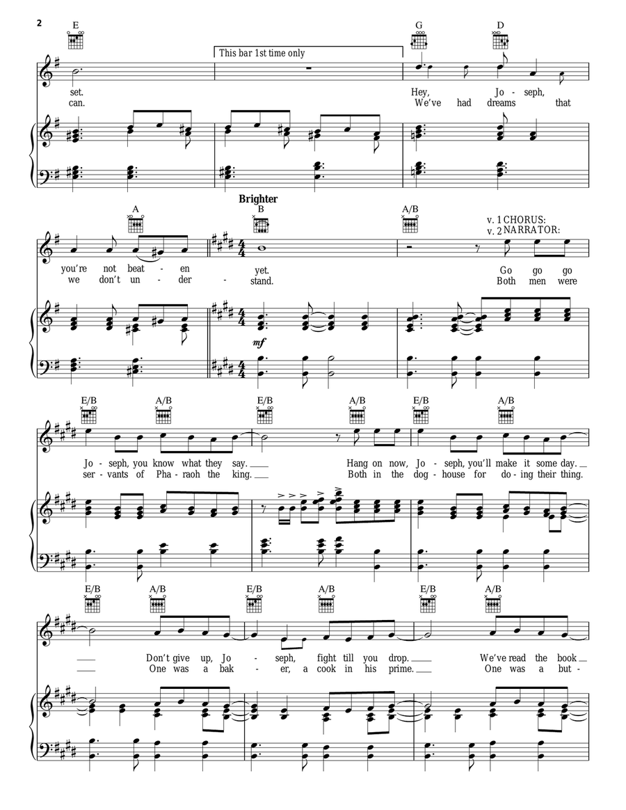 Go Go Go Joseph Piano, Vocal, Guitar scores gallery preview page 2