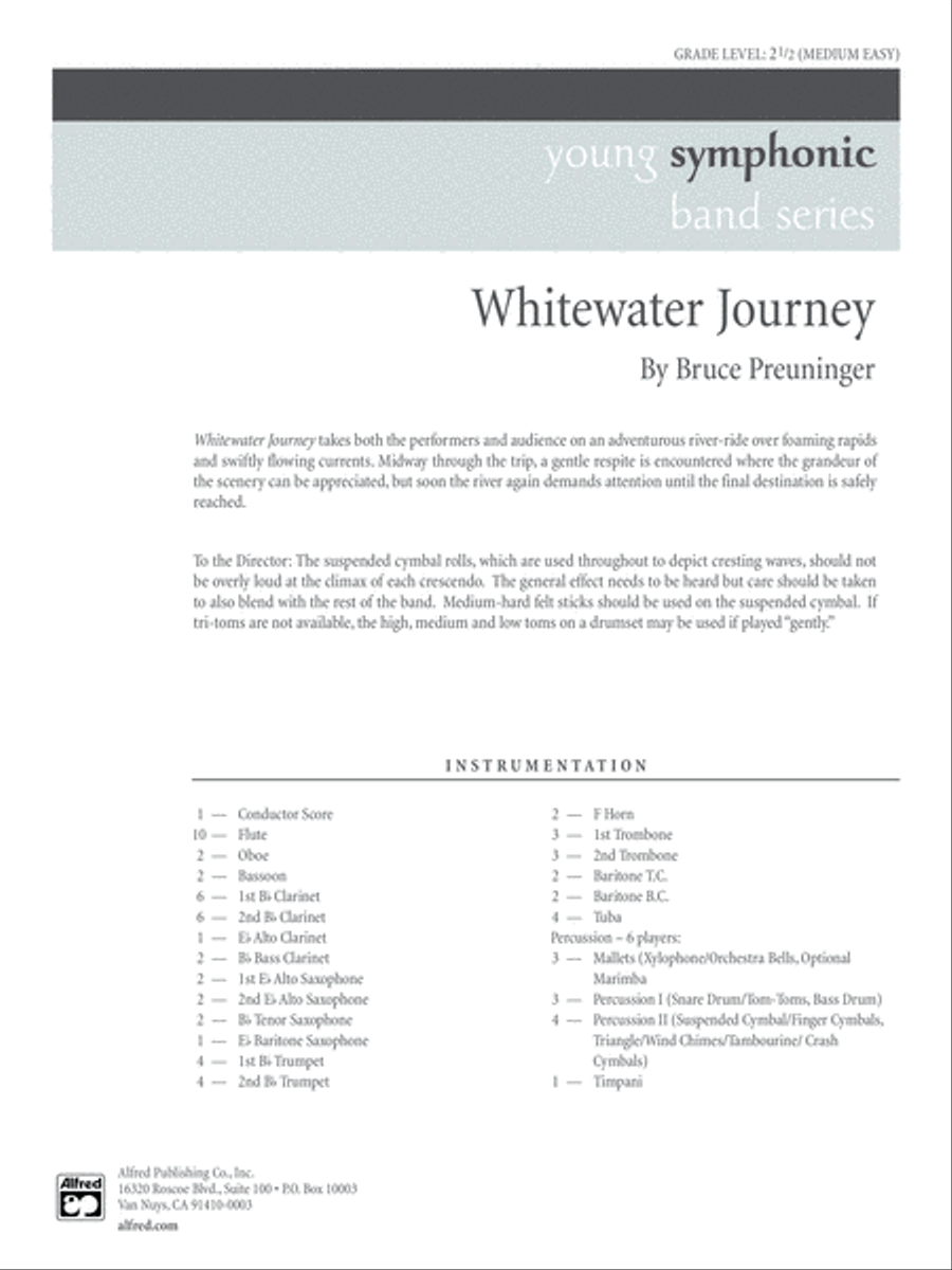 White Water Journey: Score Concert Band scores gallery preview page 1