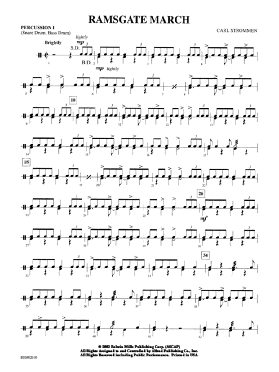 Ramsgate March: 1st Percussion Concert Band scores gallery preview page 1