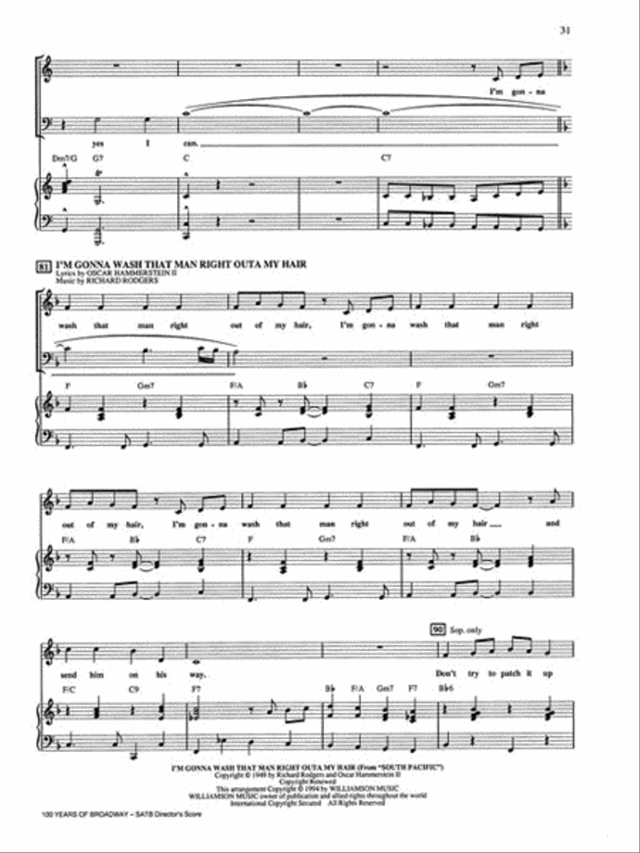 100 Years of Broadway (Medley) 4-Part scores gallery preview page 5