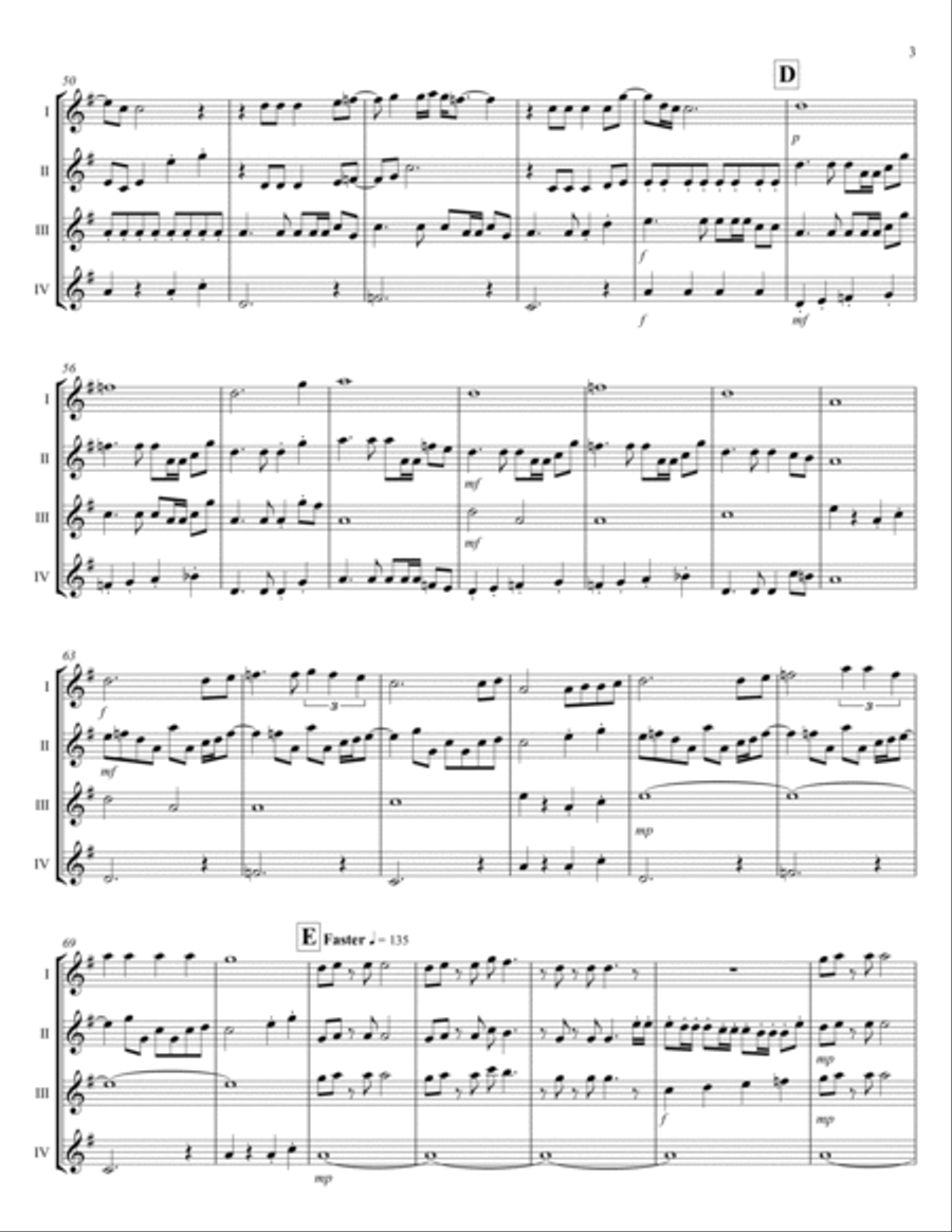 Fade To Black Flute Quartet scores gallery preview page 4