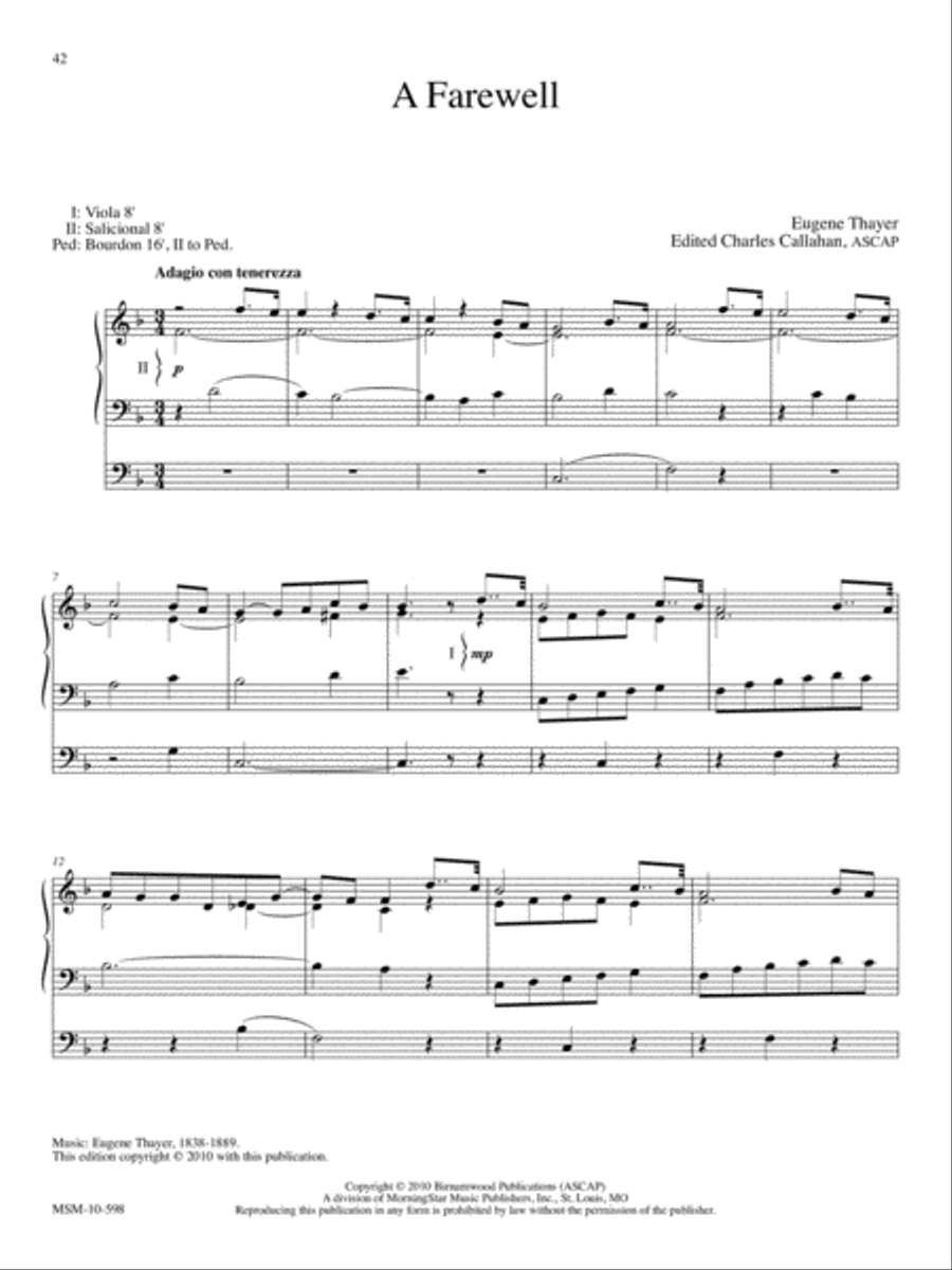 A Farewell Organ scores gallery preview page 1