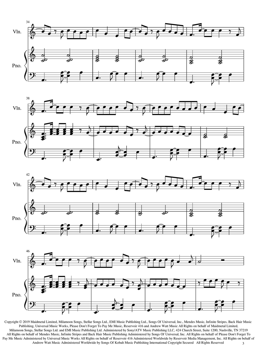 Senorita Violin Solo scores gallery preview page 3