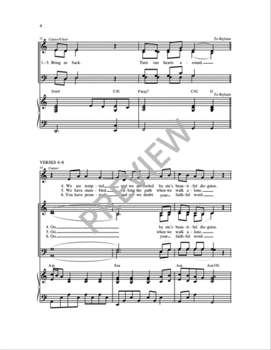 Turn Our Hearts Around 4-Part scores gallery preview page 5