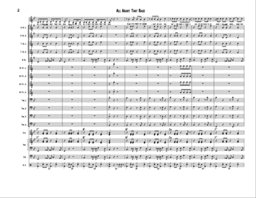 All About That Bass Small Ensemble scores gallery preview page 3