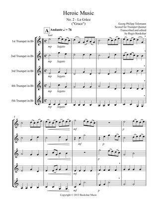 Heroic Music - No. 2. La Grace (Bb) (Trumpet Quintet)