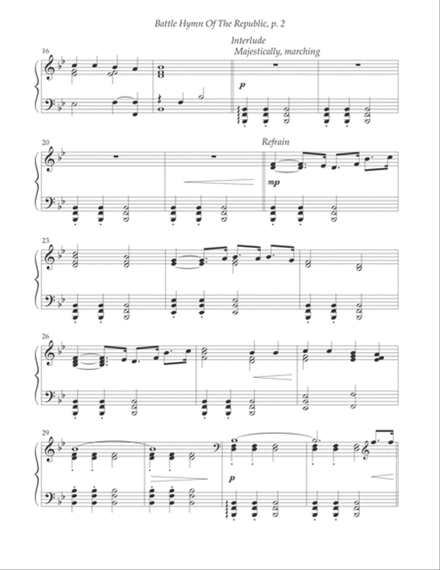 Battle Hymn Of The Republic Piano Method scores gallery preview page 3