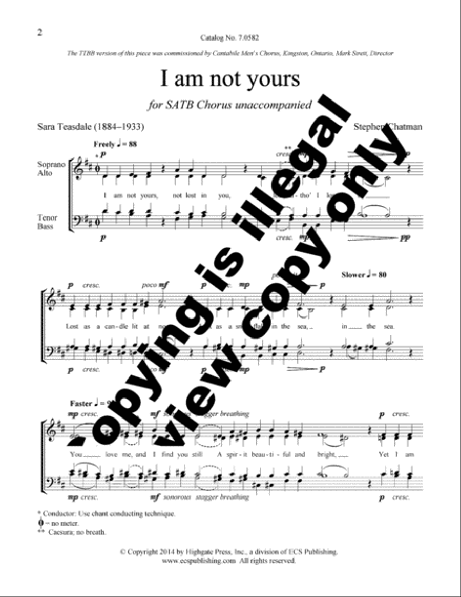 I am not yours 4-Part scores gallery preview page 2