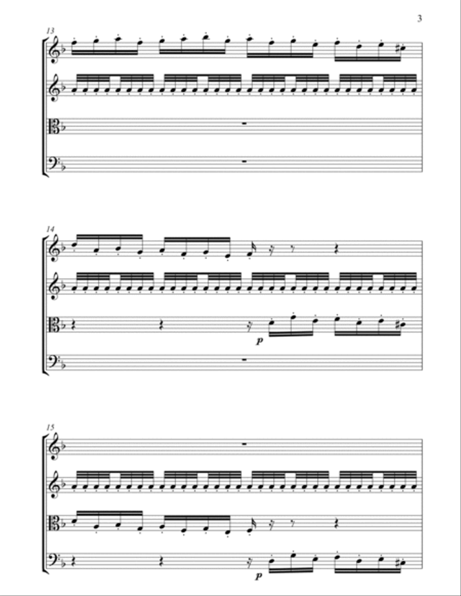 Toccata and Fugue in D Minor String Quartet scores gallery preview page 3