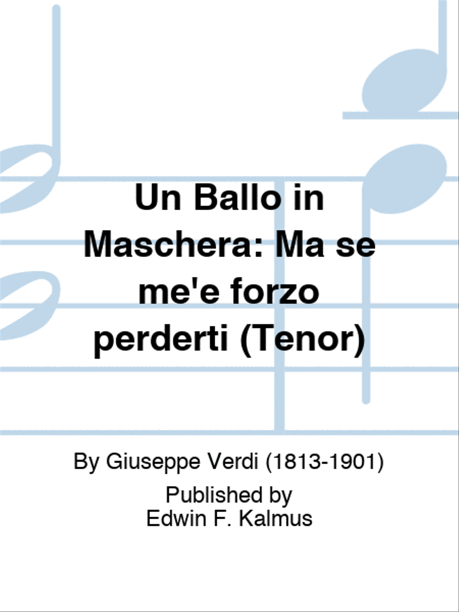 BALLO IN MASCHERA, UN: Ma se me'e forzo perderti (Tenor) Score scores gallery preview page 1