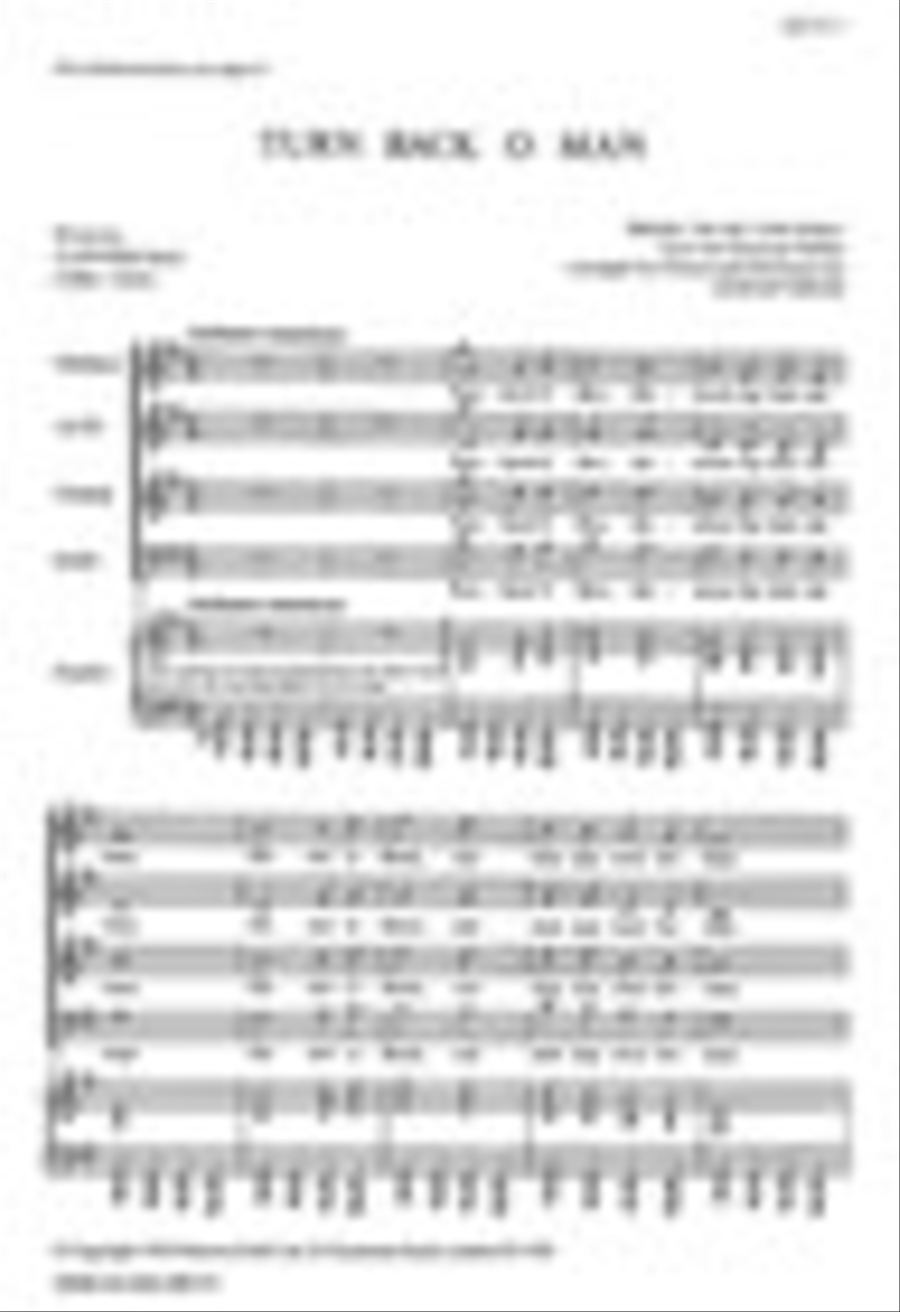 Turn back, O Man Turn back, O Man 4-Part scores gallery preview page 1