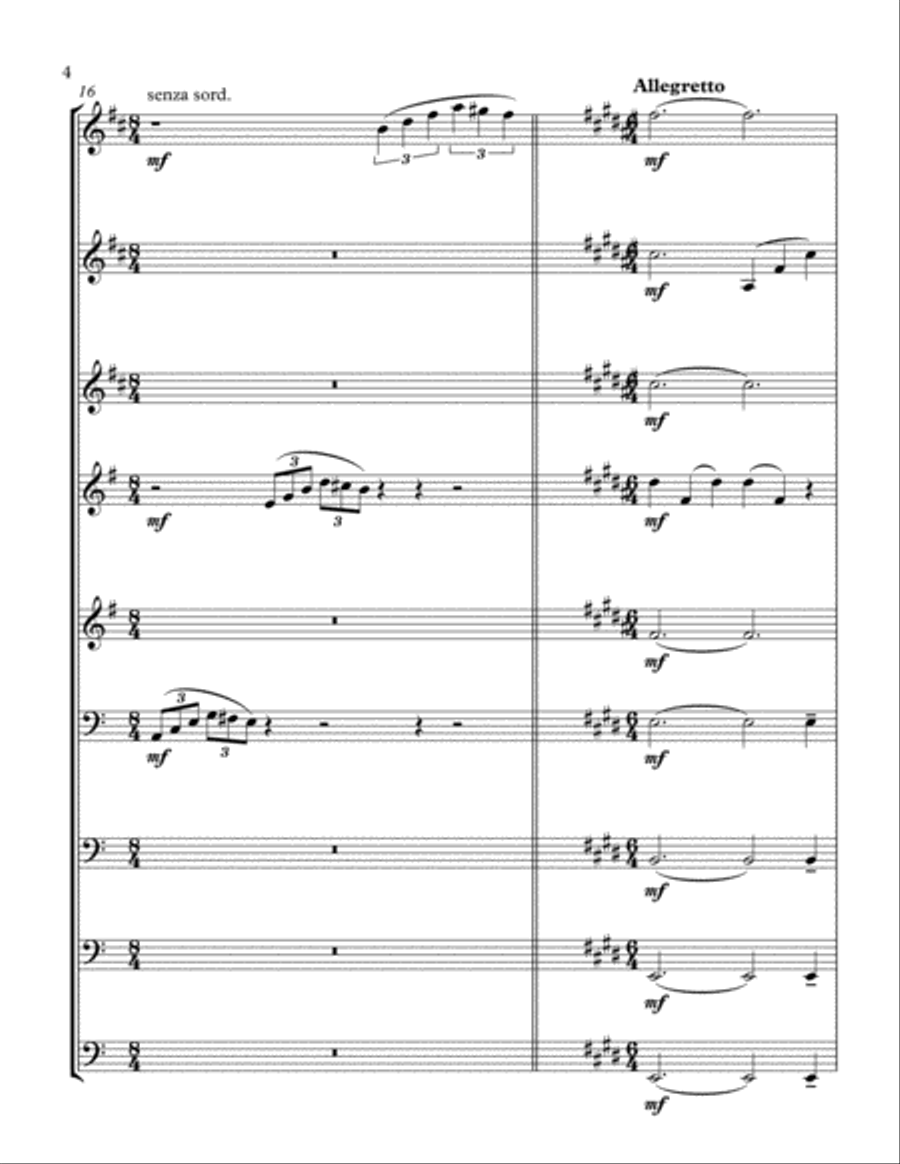 RIMSKY KORSAKOV 1844-1908 SCHEHERAZADA SUITE BRASS ENSMEBLE arrenged by KHUUSHAAN BATZAYA Brass Ensemble scores gallery preview page 4