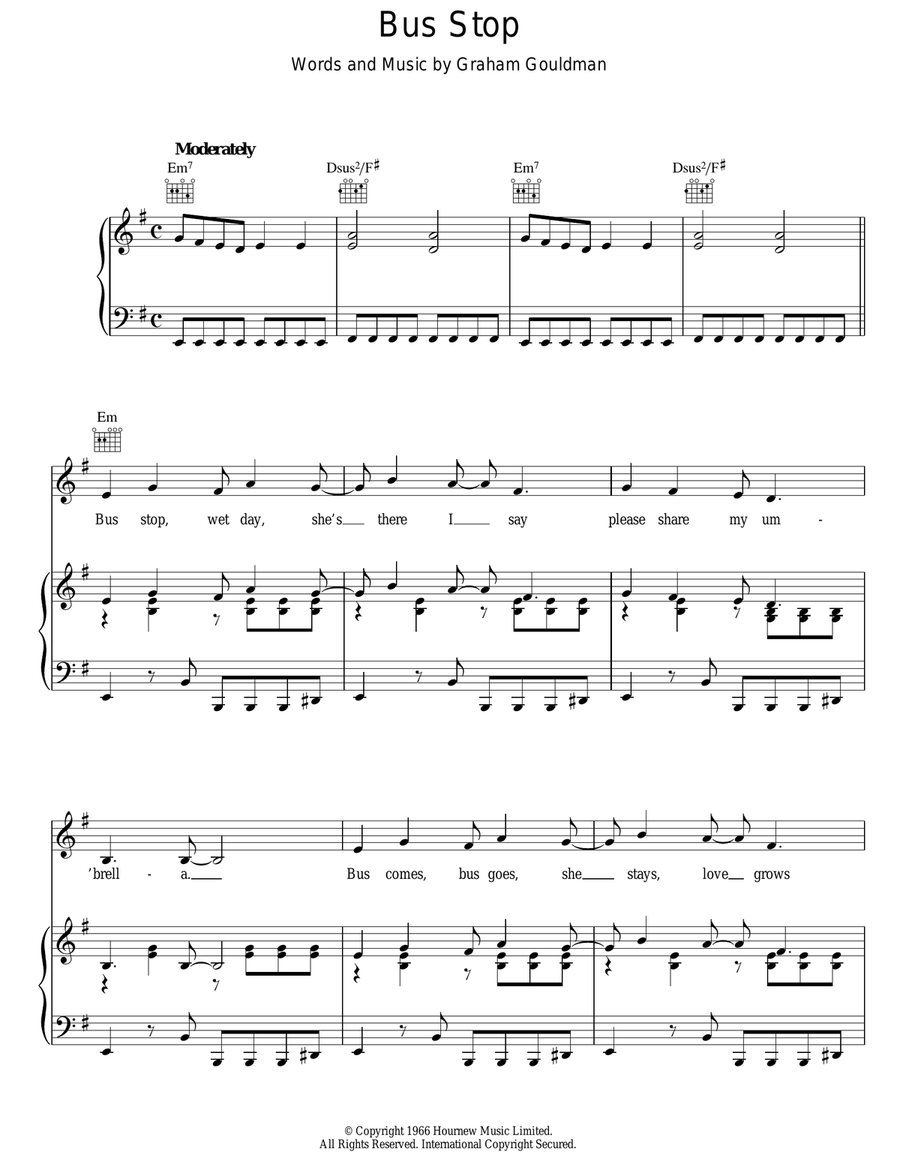 Bus Stop Acoustic Guitar scores gallery preview page 1
