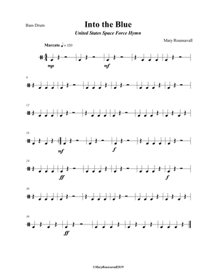 US SPACE FORCE HYMN (Into the Blue) BASS DRUM PART