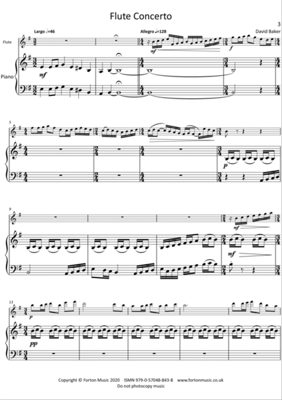Flute Concerto Flute scores gallery preview page 3