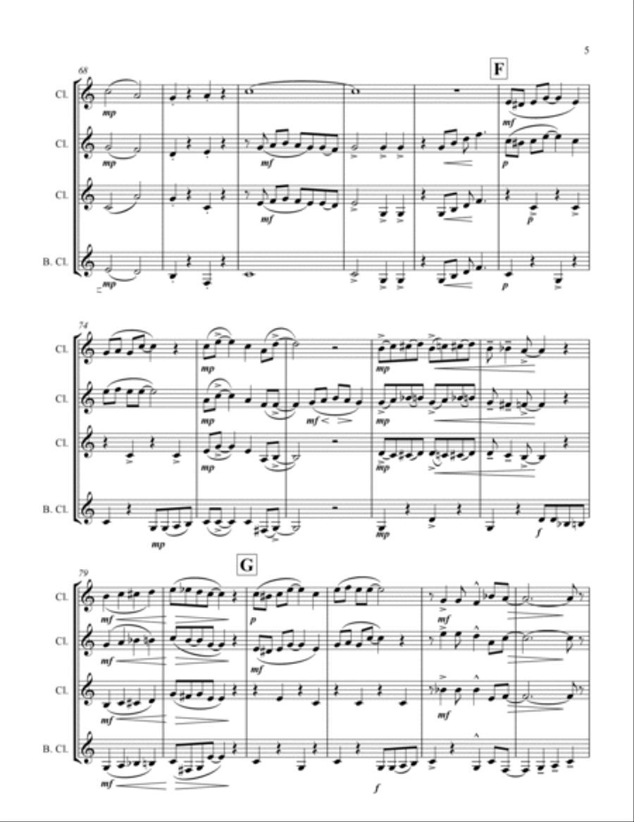 When I'm Sixty-four Clarinet Quartet scores gallery preview page 6