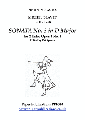 Book cover for BLAVET SONATA No. 3 IN D MAJOR FOR 2 FLUTES