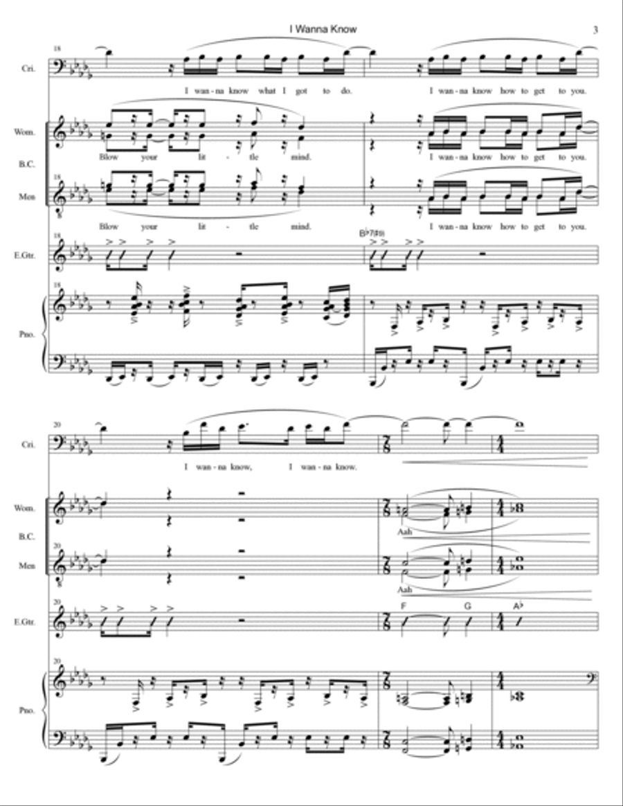 I Wanna Know Piano, Vocal, Guitar scores gallery preview page 3
