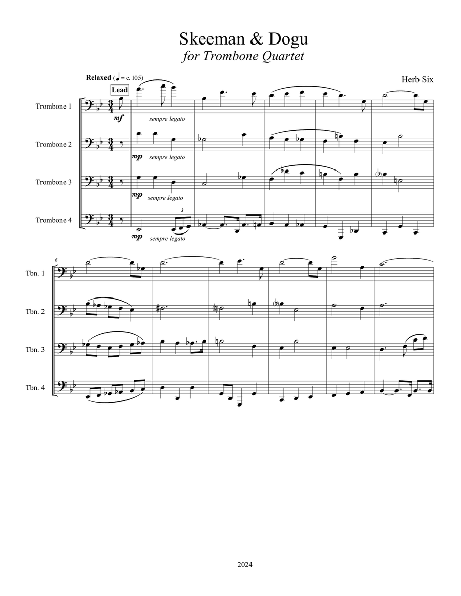 Skeeman & Dogu Skeeman & Dogu Brass Quartet scores gallery preview page 1