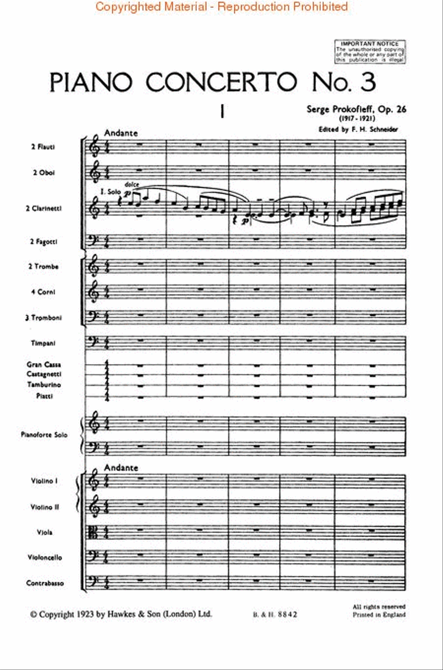 Piano Concerto No. 3, Op. 26 Orchestra scores gallery preview page 2