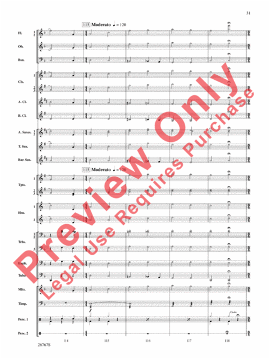 Variations on Ding Dong the Witch Is Dead (from The Wizard of Oz) Concert Band scores gallery preview page 32